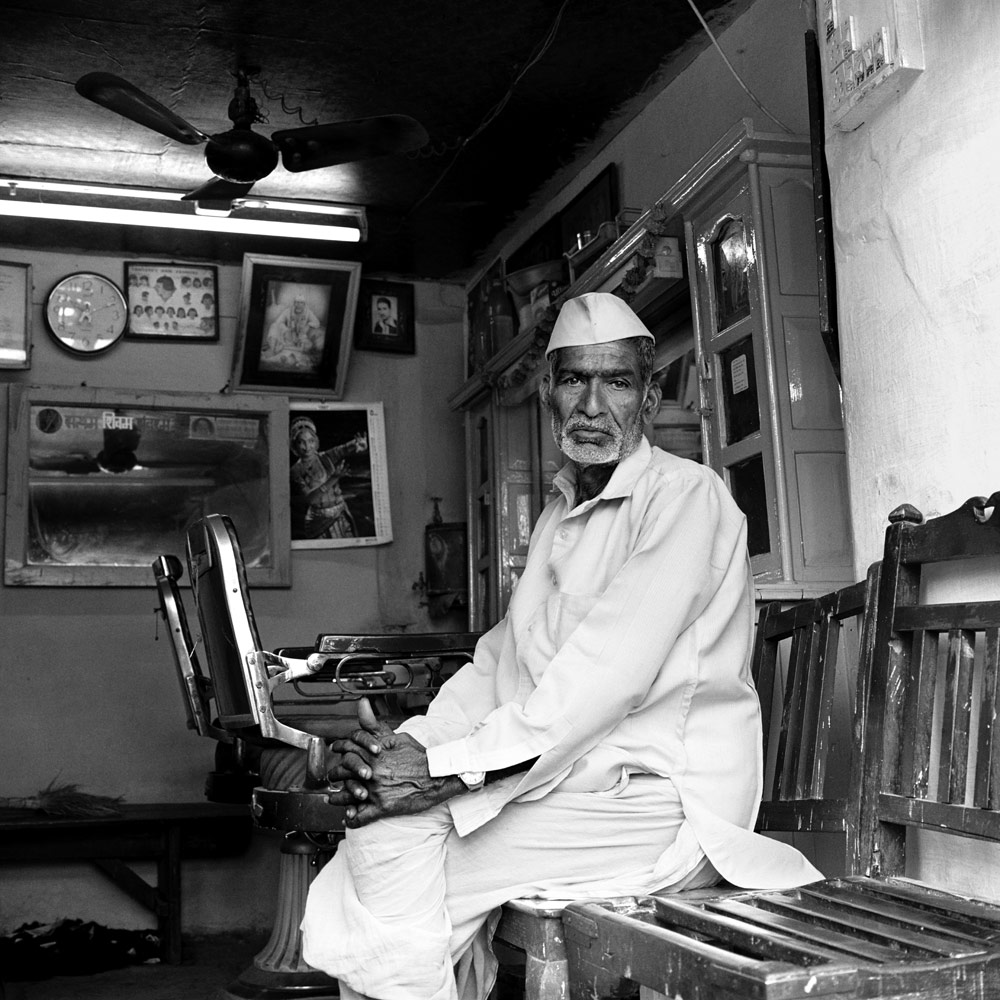 A barber, Nasik, Maharashtra.