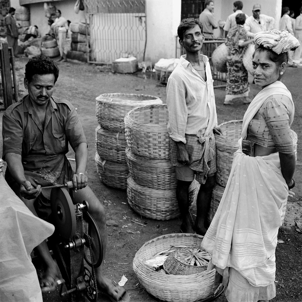 Workers near Crawford Market, Mumbai, Maharashtra.